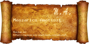 Meszarics Ametiszt névjegykártya